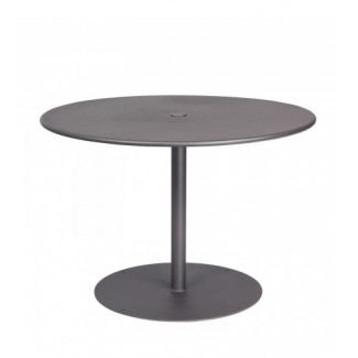 Solid 42" Round Top Umbrella Table - Pedestal Base